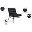 Pemberly Row Modern / Contemporary Black Vegan Leather Accent Chair