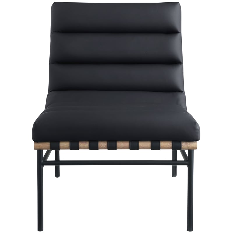 Pemberly Row Modern / Contemporary Black Vegan Leather Accent Chair