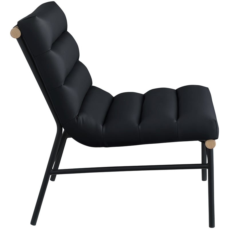 Pemberly Row Modern / Contemporary Black Vegan Leather Accent Chair