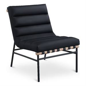 Pemberly Row Modern / Contemporary Black Vegan Leather Accent Chair