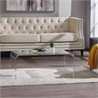 Pemberly Row Modern Clear Acrylic Coffee Table (16'' H X 39'' L X 16'' )