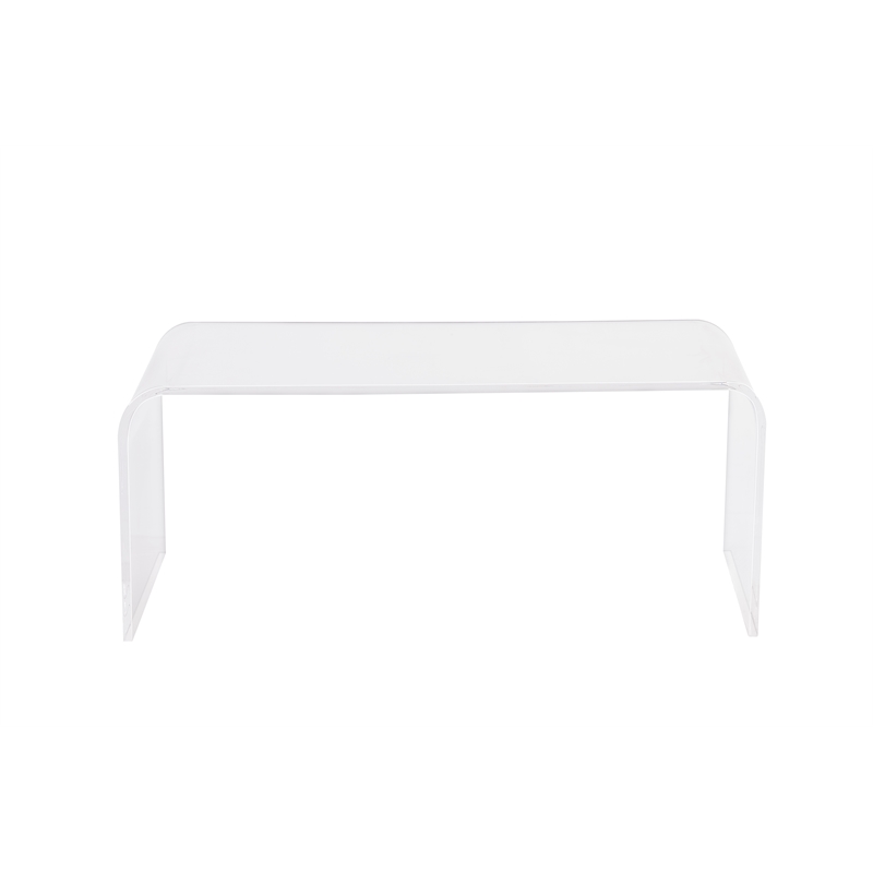 Pemberly Row Modern Clear Acrylic Coffee Table (16'' H X 39'' L X 16'' )