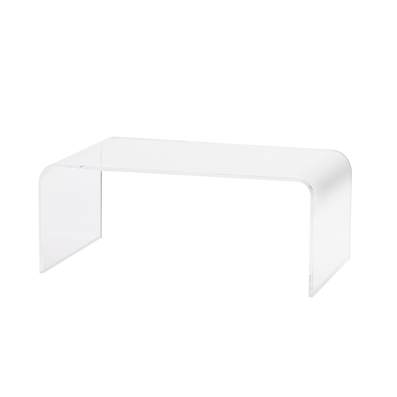 Pemberly Row Modern Clear Acrylic Coffee Table (16'' H X 39'' L X 16'' )