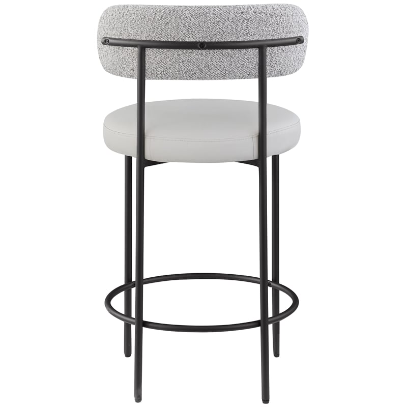 Pemberly Row Modern Taupe Vegan Leather Seat Stool (Set of 2)