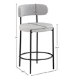 Pemberly Row Modern Taupe Vegan Leather Seat Stool (Set of 2)