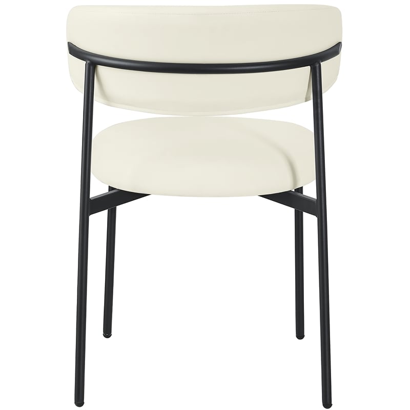 Pemberly Row Modern Cream Vegan Leather Dining Chair (Set of 2)