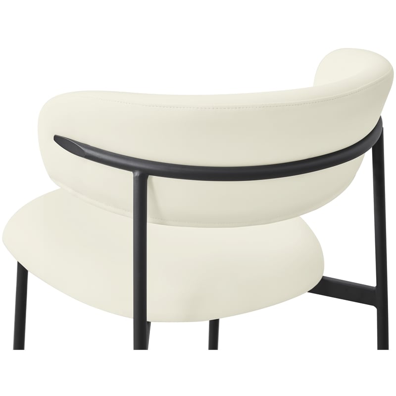 Pemberly Row Modern Cream Vegan Leather Dining Chair (Set of 2)