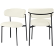 Pemberly Row Modern Cream Vegan Leather Dining Chair (Set of 2)