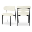 Pemberly Row Modern Cream Vegan Leather Dining Chair (Set of 2)