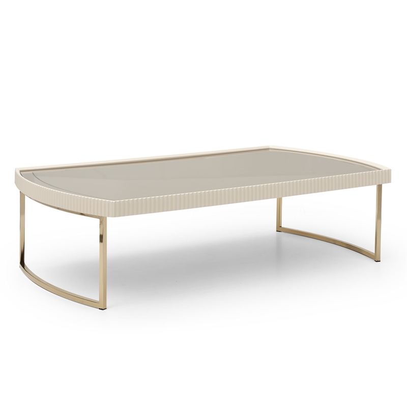 Pemberly Row Contemporary Cocktail Table - Silken Matte Cream