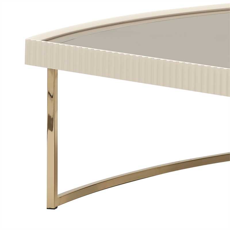 Pemberly Row Contemporary Cocktail Table - Silken Matte Cream