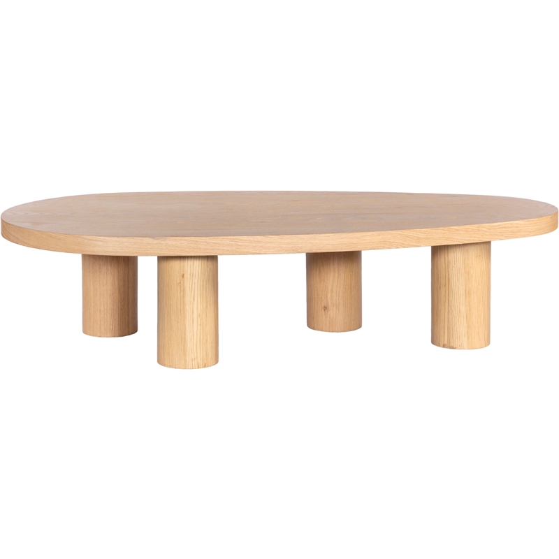 Pemberly Row Contemporary Transitional Solid Oak Wood Coffee Table