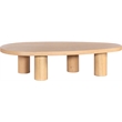Pemberly Row Contemporary Transitional Solid Oak Wood Coffee Table