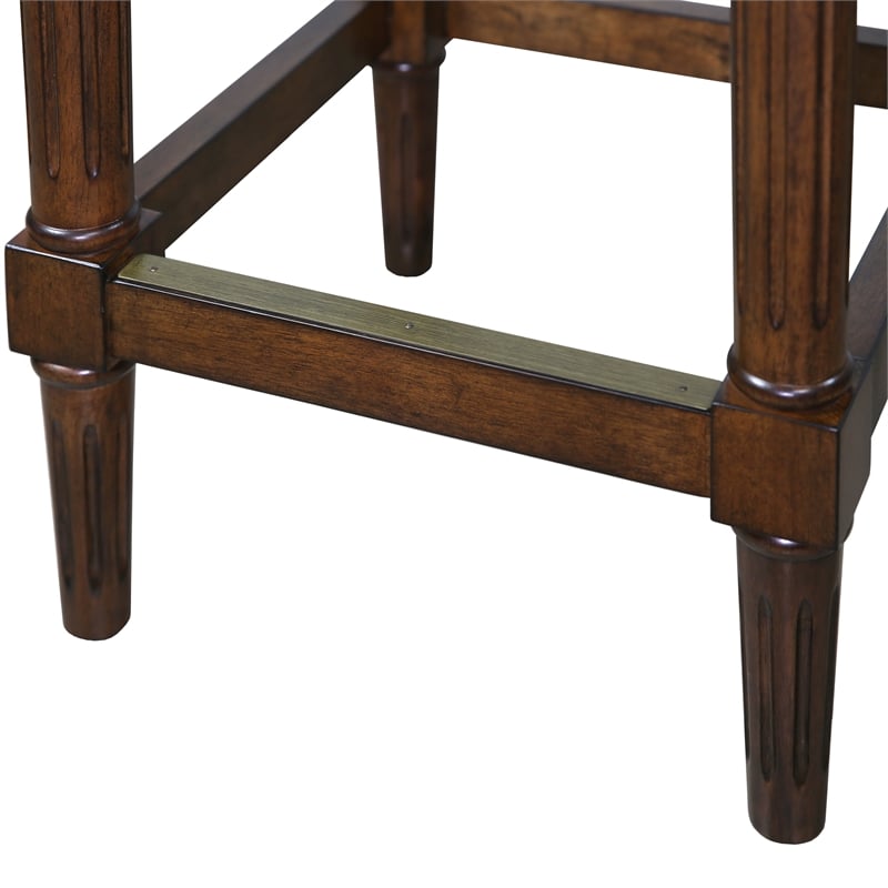 Pemberly Row Modern 31in.H Square Bar Stool- Distressed Walnut