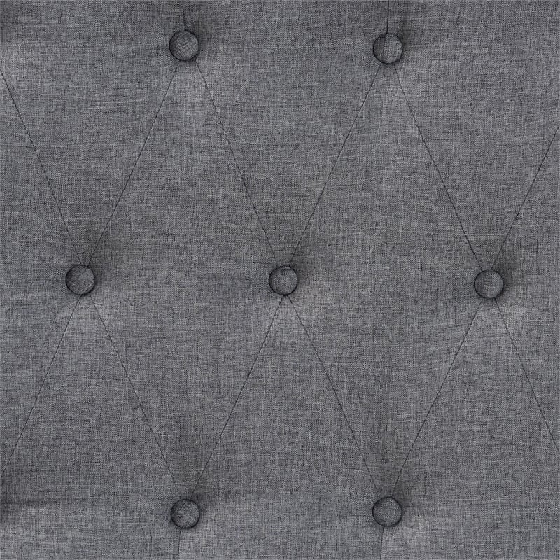 Pemberly Row Gray Fabric and Walnut Brown Wood King size Headboard