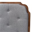 Pemberly Row Gray Fabric and Walnut Brown Wood King Size Headboard