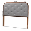Pemberly Row Gray Fabric and Walnut Brown Wood King Size Headboard