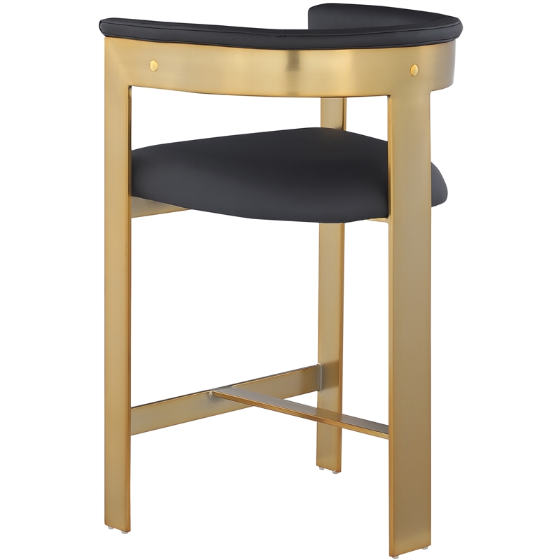 Pemberly Row Modern Black Vegan Leather Counter Stool (Set of 2)