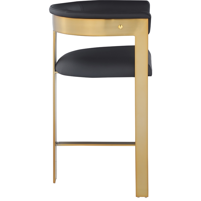 Pemberly Row Modern Black Vegan Leather Counter Stool (Set of 2)