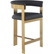 Pemberly Row Modern Black Vegan Leather Counter Stool (Set of 2)