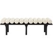 Pemberly Row Modern / Contemporary Cream Vegan Leather Bench