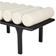 Pemberly Row Modern / Contemporary Cream Vegan Leather Bench