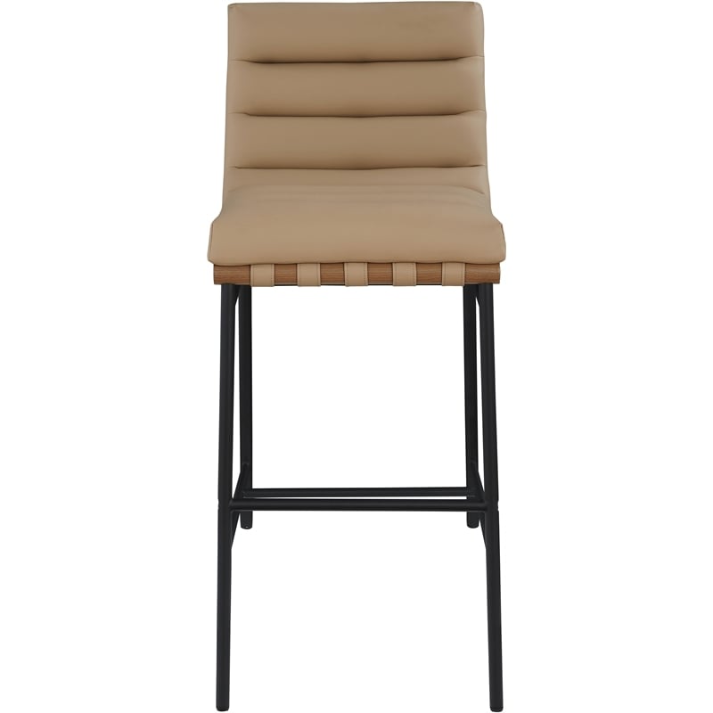 Pemberly Row Modern / Contemporary Tan Vegan Leather Bar Stool