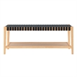 Pemberly Row Modern / Contemporary Faux Leather Bench in Black