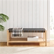 Pemberly Row Modern / Contemporary Faux Leather Bench in Black