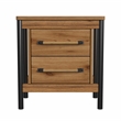 Pemberly Row Contemporary 2 Drawer Nightstand Hickory Finish
