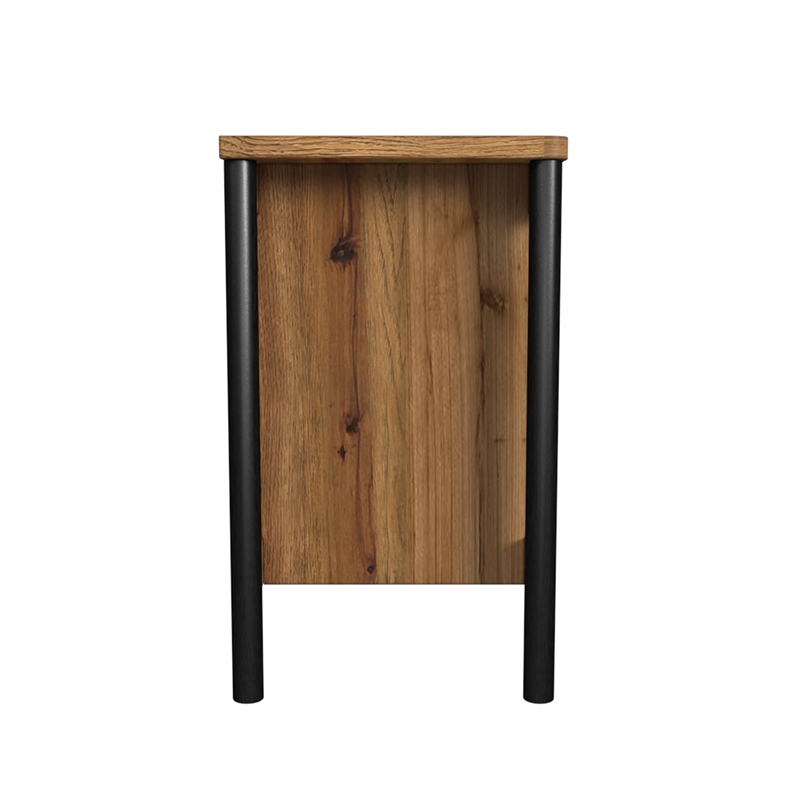 Pemberly Row Contemporary 2 Drawer Nightstand Hickory Finish