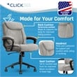 Pemberly Row Ergonomic Mid Back Desk Chair Fabric Light Gray