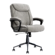 Pemberly Row Ergonomic Mid Back Desk Chair Fabric Light Gray