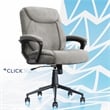 Pemberly Row Ergonomic Mid Back Desk Chair Fabric Light Gray