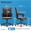 Pemberly Row Ergonomic Mid Back Desk Chair Bonded Leather Black