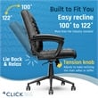 Pemberly Row Ergonomic Mid Back Desk Chair Bonded Leather Black