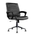 Pemberly Row Ergonomic Mid Back Desk Chair Bonded Leather Black