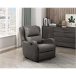Pemberly Row Modern Faux Leather Glider Manual Recliner in Gray