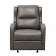 Pemberly Row Modern Faux Leather Glider Manual Recliner in Gray