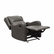 Pemberly Row Modern Faux Leather Glider Manual Recliner in Gray