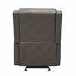 Pemberly Row Modern Faux Leather Glider Manual Recliner in Gray