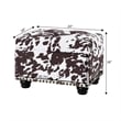 Pemberly Row Contemporary Storage Ottoman in Brown Cowhide Fabric