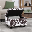 Pemberly Row Contemporary Storage Ottoman in Brown Cowhide Fabric