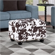 Pemberly Row Contemporary Storage Ottoman in Brown Cowhide Fabric