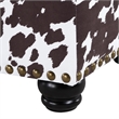Pemberly Row Contemporary Storage Ottoman in Brown Cowhide Fabric