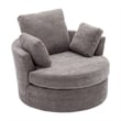 Pemberly Row Modern Extra Large Circular Swivel Chair in Gray