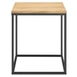 Pemberly Row Contemporary Square Wood and Metal Side Table in Oak