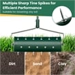 Pemberly Row 21 inch Manual Lawn Aerator Heavy Duty Grass Tool Green