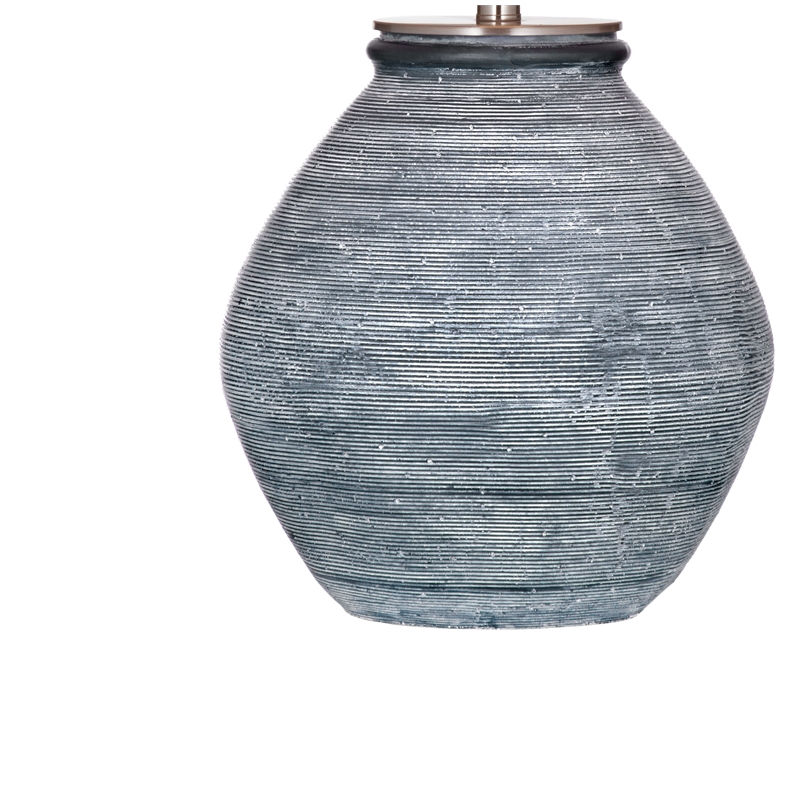 Pemberly Row Contemporary Transitional Table Lamp in Blue Stone