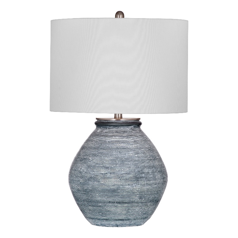 Pemberly Row Contemporary Transitional Table Lamp in Blue Stone
